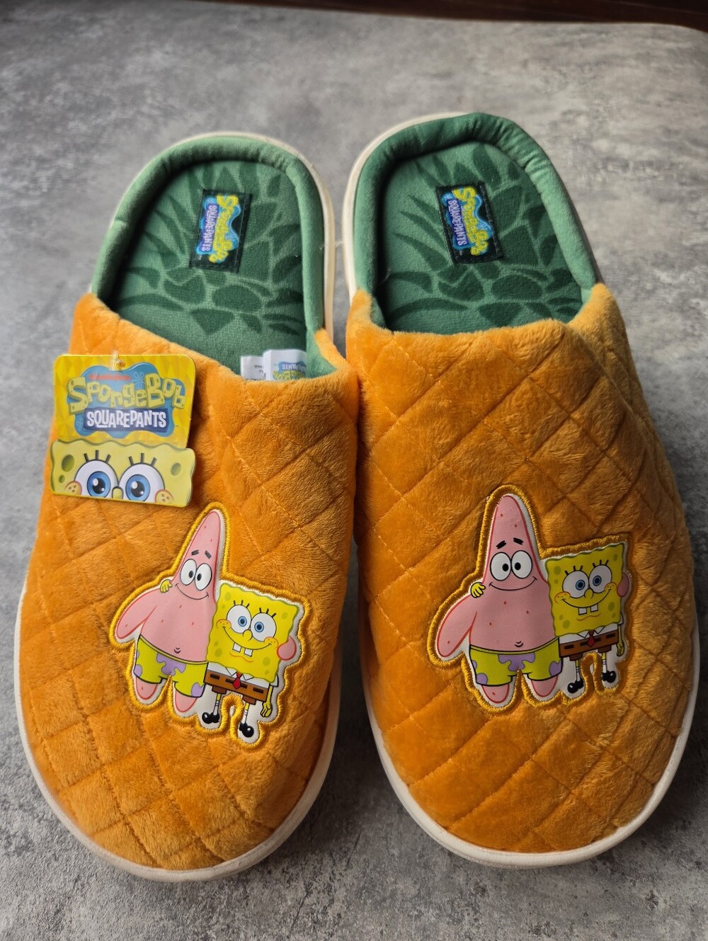 SpongeBob Mens Bounce Clogs' Quilted Slippers Size L 11-12